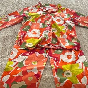 Natori Women's Floral Pajama Set - Orange, Green, Pink